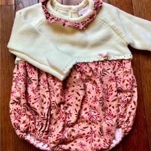 Shabby chic Knit onesie 6-9 months